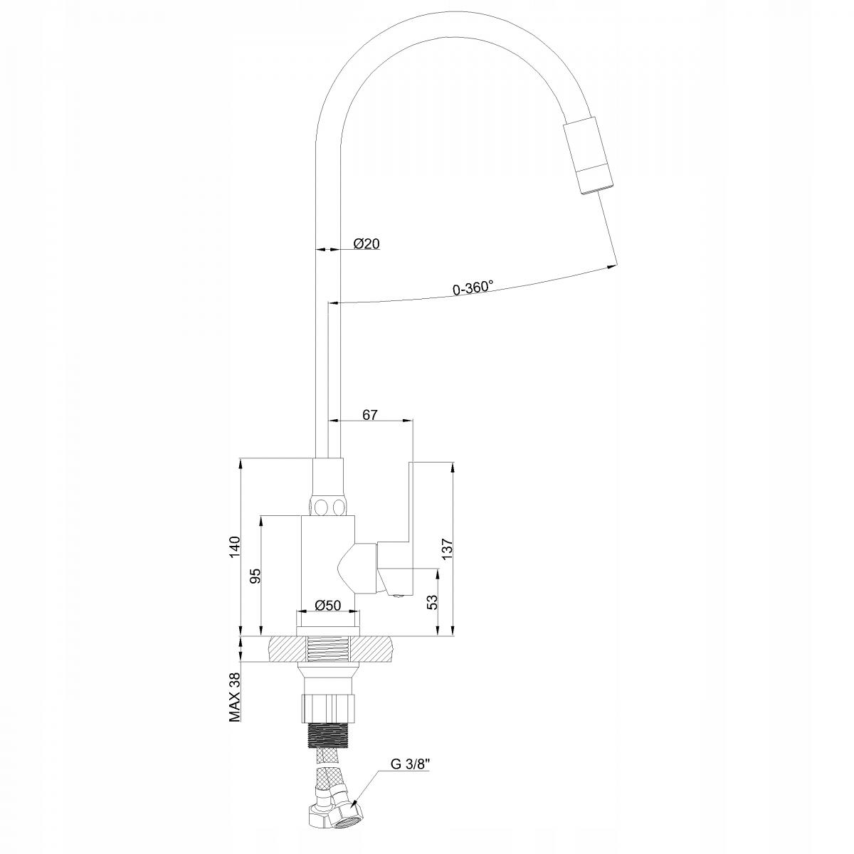 INVENA BATERIA ZLEWOZMYW KSANTI INOX Z RUCHOMĄ 2F WYLEWKĄ INOX/BIAŁA