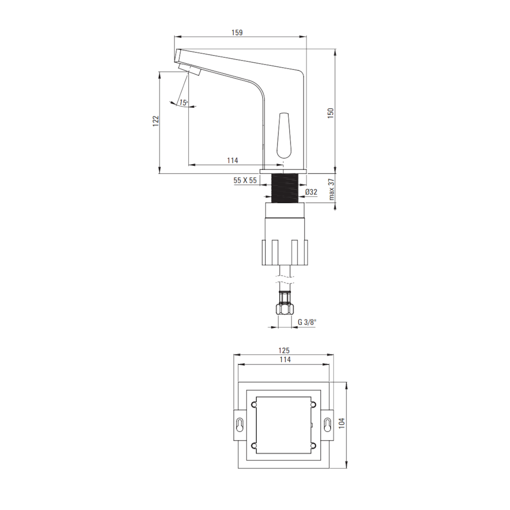 DEANTE Bateria sensor z regulacją temperatury w korpusie 230V BCH_029V 48h