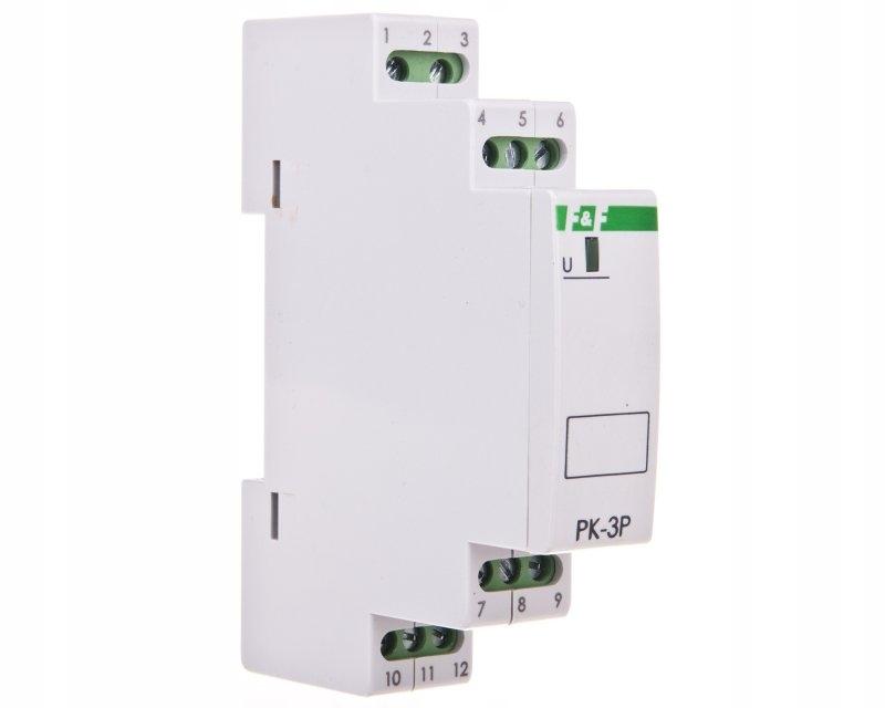 F&F Przekaźnik elektromagnetyczny PK-3P 12V AC/DC, styk: 3P I=3x8A, 1 moduł