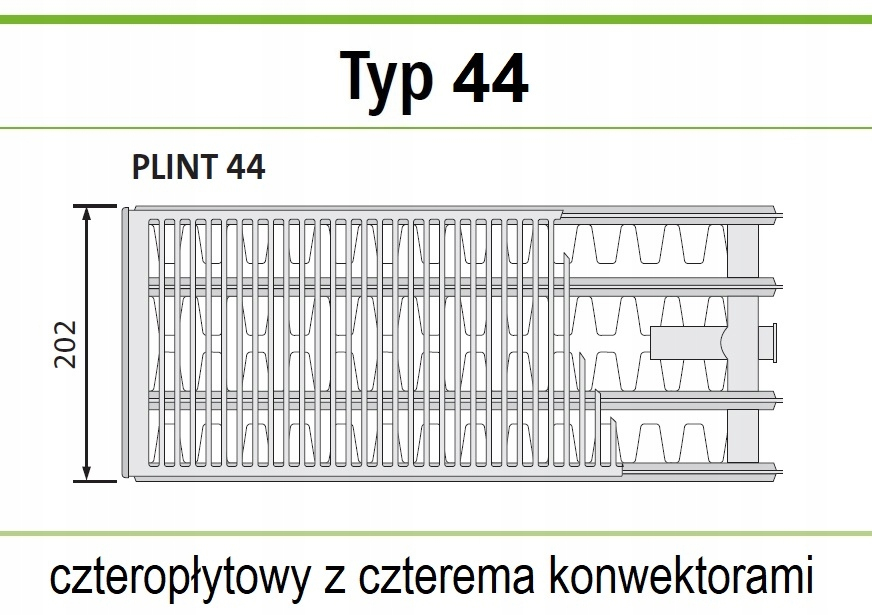 Grzejnik PURMO V 44 200x900 dolny PLINT ANTRACYT