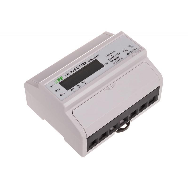 Licznik energii elektrycznej LE-03d - trójfazowy, wyświetlacz LCD, kl.1, 3x