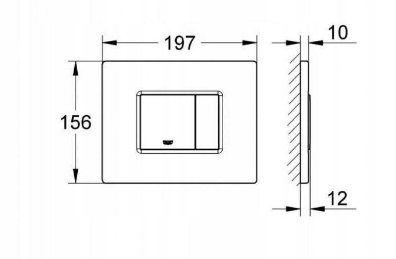 Przycisk GROHE Skate Cosmopolitan do WC z ABS phantom black 156 x 197 mm