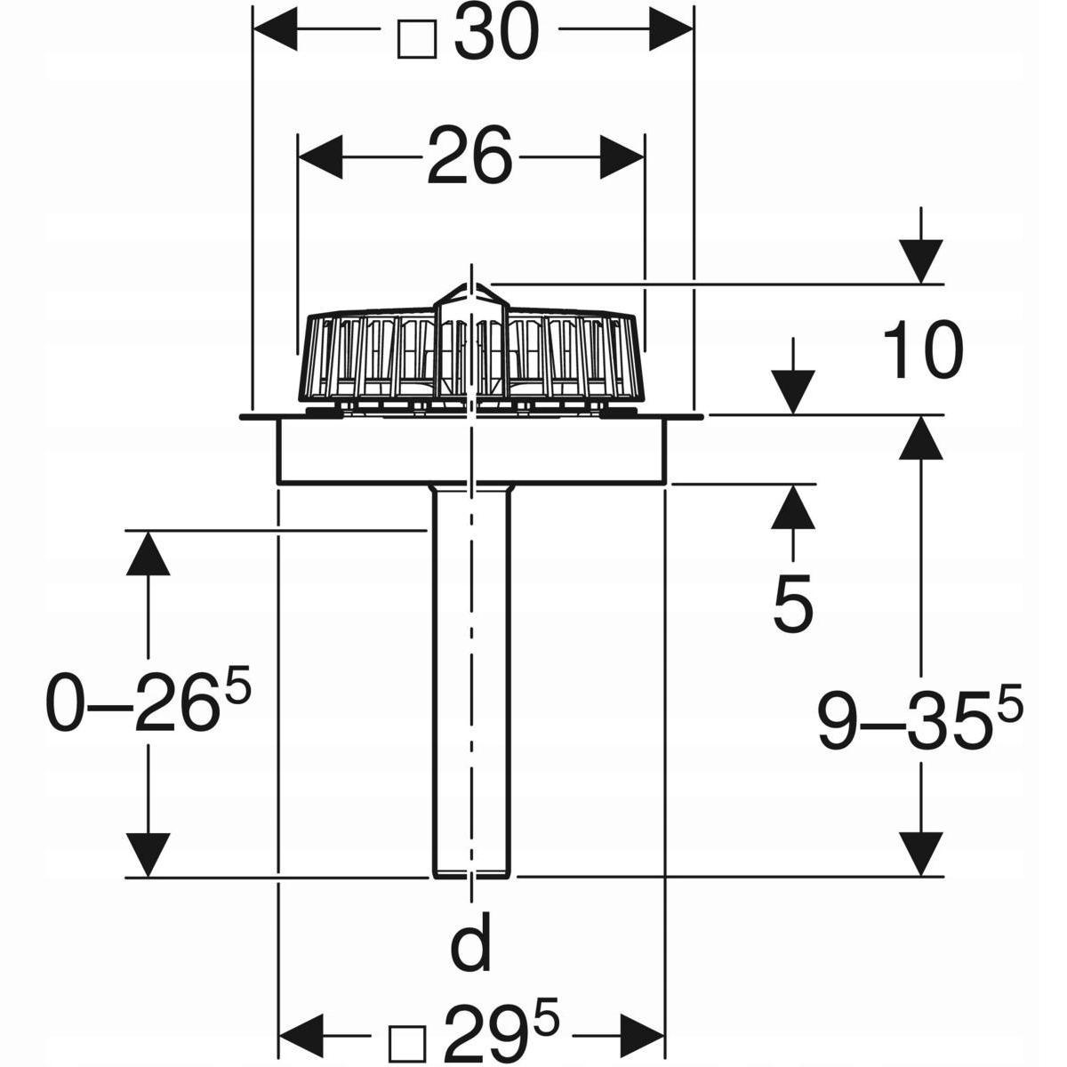 GEBERIT Wpust dachowy Geberit Pluvia z kołnierzem mocującym d56 DAF
