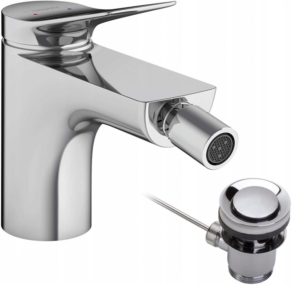HANSGROHE Vivenis Jednouchwytowa bateria bidetowa z kompletem odpływowym