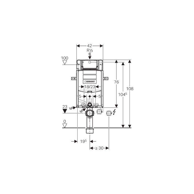 Stelaż do WC GEBERIT Kombifix Super Sigma (UP320) 420 x 120 x 1080 mm
