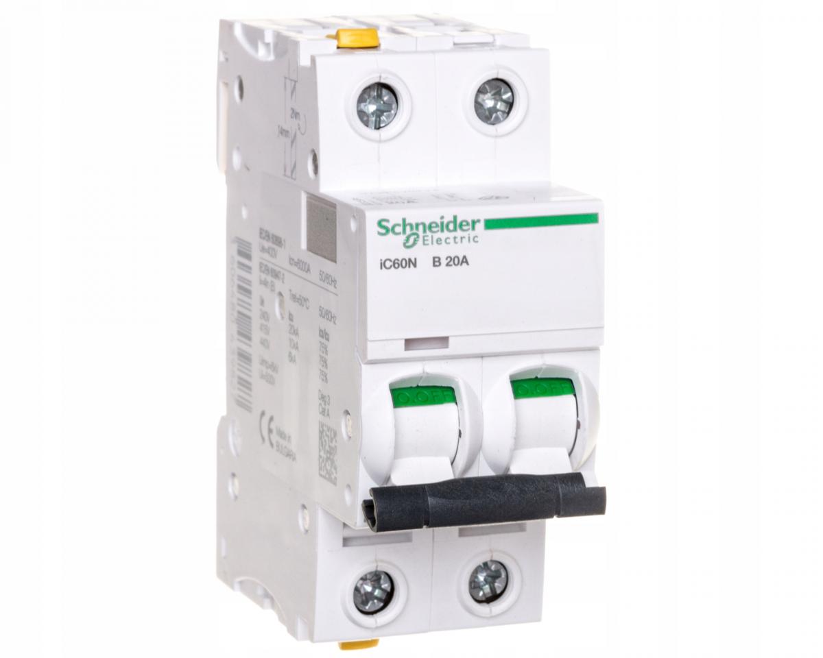 SCHNEIDER ELECTRIC Wyłącznik nadprądowy iC60N-B20-2 B 20A 2-biegunowy