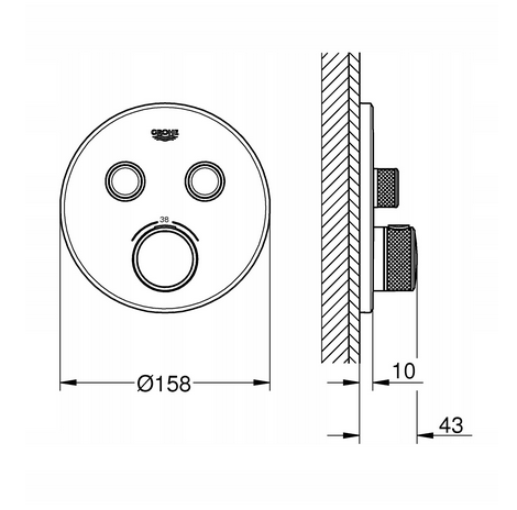 GROHE Bateria termostatyczna warm sunset 2wyj