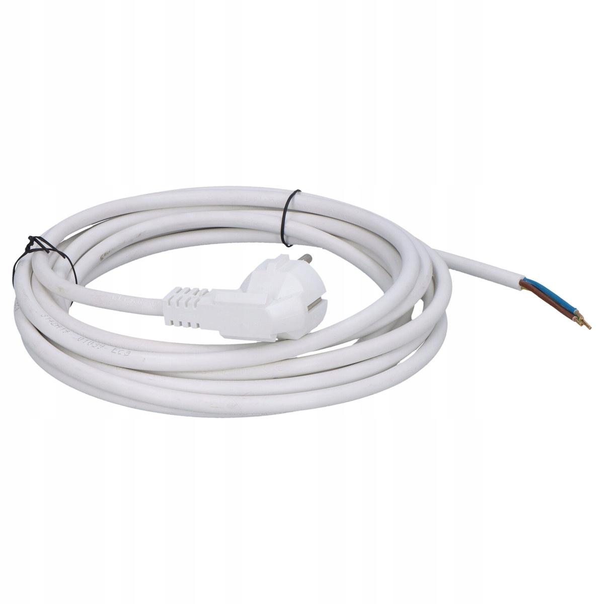 Przewód przyłączeniowy - wtyczka kątowa OWY (H05VV-F) 3x1,5mm2 - 5m - biały