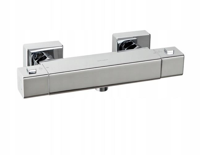 Bateria prysznicowa Estill Square Plus ścienna dwuotworowa termostatyczna c