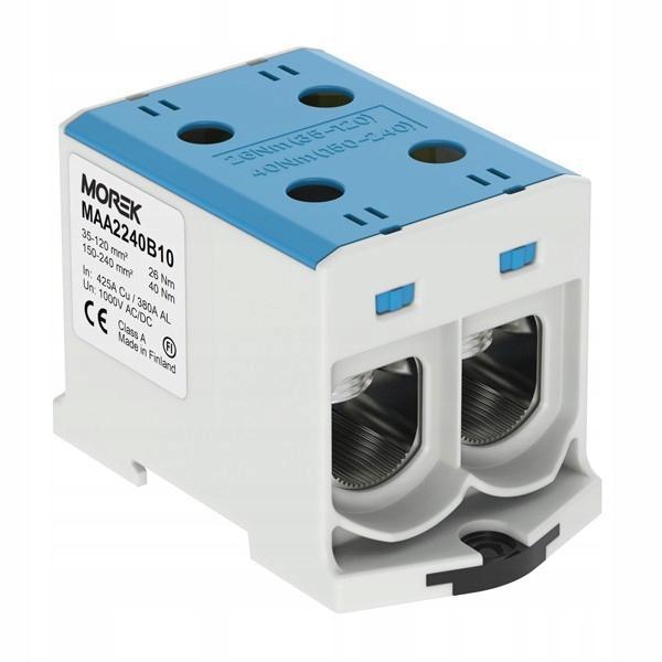 Złączka OTL240-2 niebieski 2xAl/Cu 35-240mm2 1000V AC/1500V DC, zacisk uniw