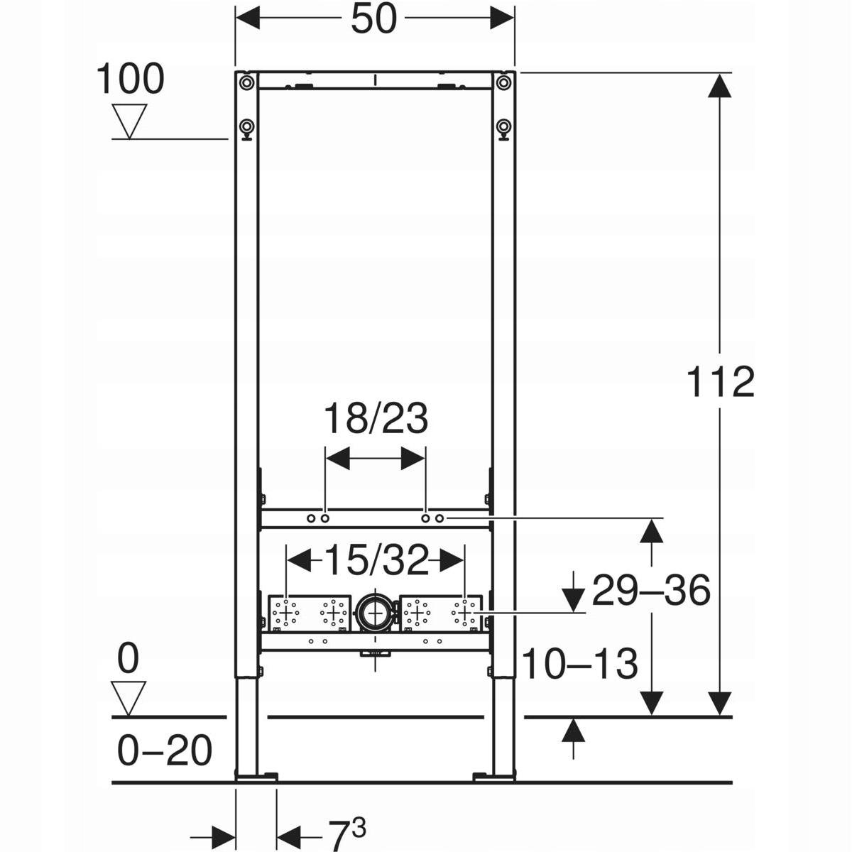 GEBERIT Stelaż podtynkowy Geberit DuofixBasic do bidetu, H112