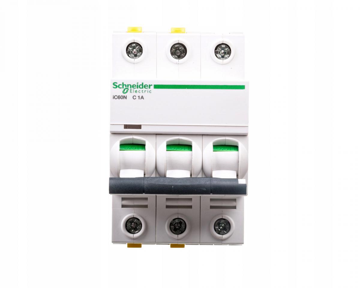 IC60N Wyłącznik nadprądowy, 1A, 6kA, charakterystyka C, 3-polowy