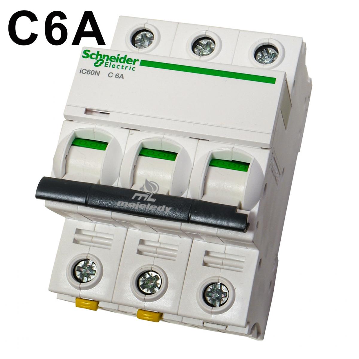SCHNEIDER ELECTRIC Wyłącznik nadprądowy iC60N-C6-3 C 6A 3-biegunowy