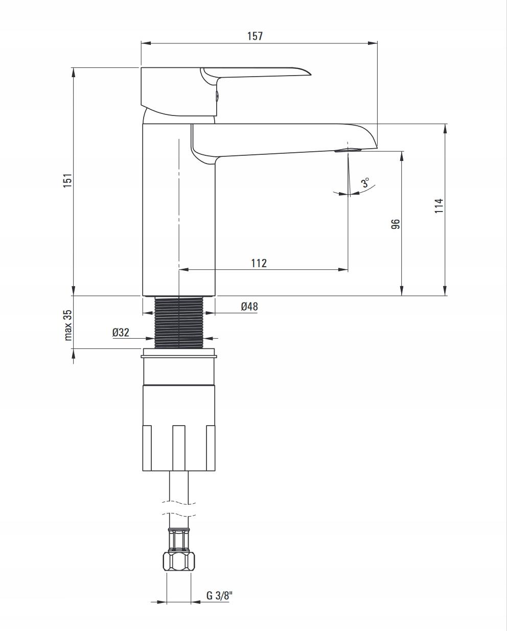 DEANTE Bateria umywalkowa Corio, chrom BFC_020M 48h