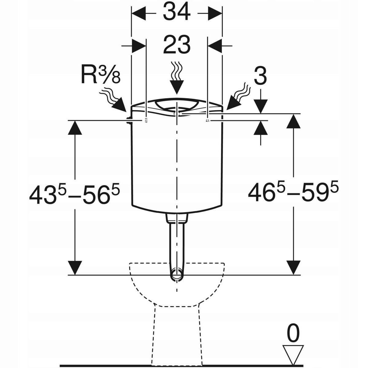 GEBERIT Spłuczka AP116, nisko zawieszona, biały-alpin