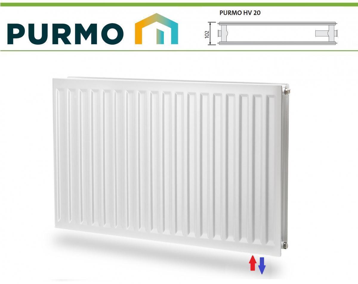 Polski grzejnik stalowy PURMO HV 20 600x1200 HIGIENICZNY 1302W Dolny 48h