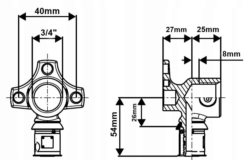 Uponor S-Press PLUS kolano naścienne 25-Rp3/4FT