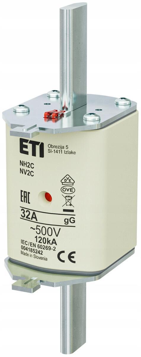 ETI Wkładka topikowa przemysłowa zwłoczna KOMBI NH2C gG 32A/500V