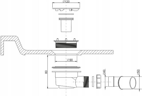 Brodzik min kwadratowy 90x90x3 cm SANPLAST Space Mineral B-M/SPACE S