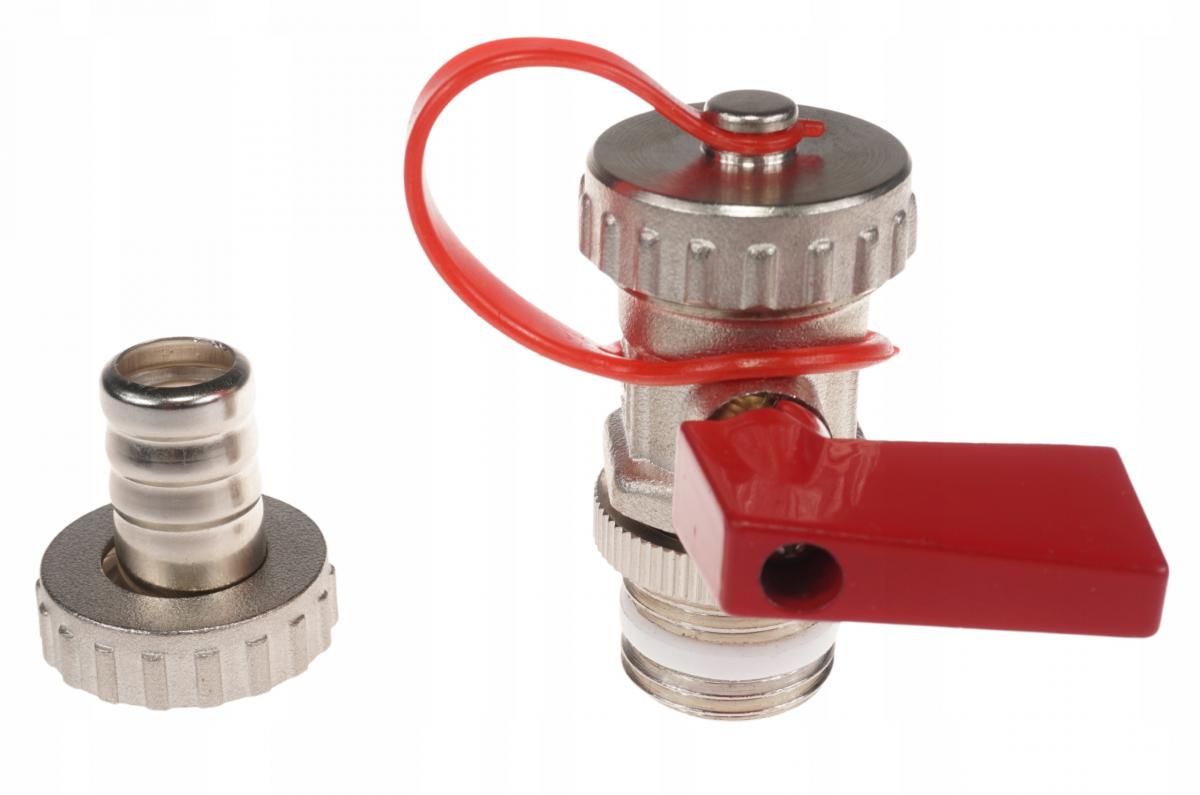 Zawór spustowy niklowany do napełniania i opróżniania instalacji KFE 1/2