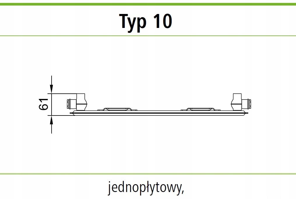 Grzejnik stalowy KERMI V10 600X1800 moc 1084W CV 10 DOLNY LEWY 48h