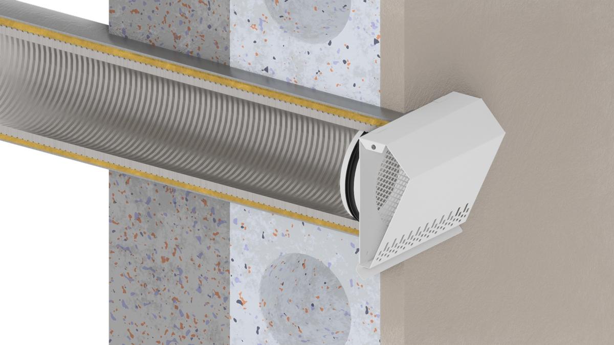 AWENTA Wyrzutnia ścienna metalowa fi315, biały