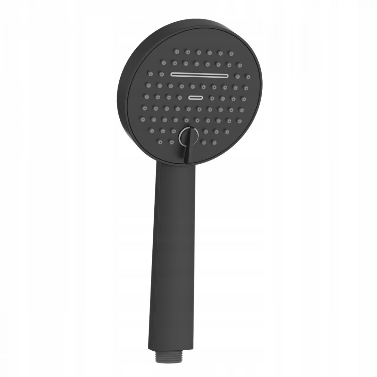 INVENA ZESTAW NATRYSKOWY NA DRĄŻKU MOONLIGHT, CZARNY / ROSE GOLD 2F