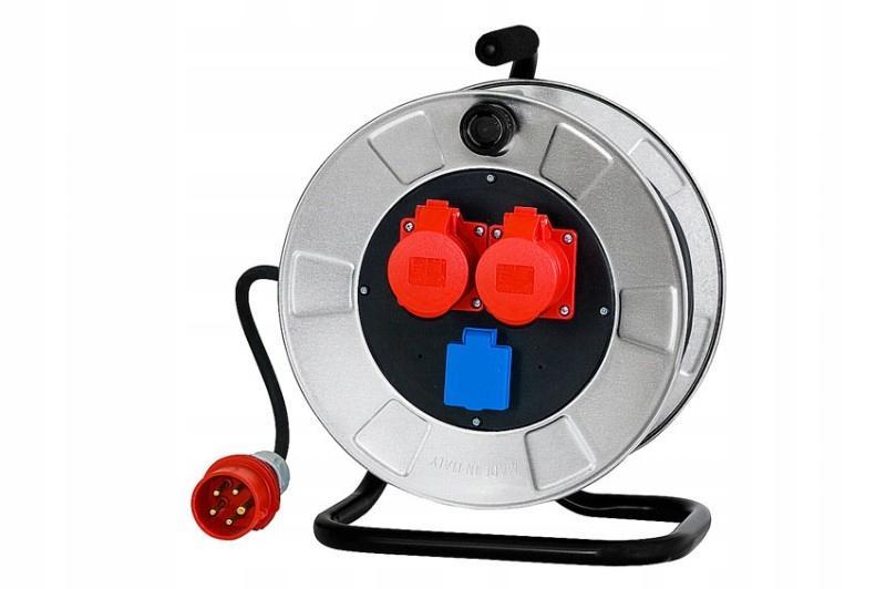 Przedłużacz siłowy na bębnie metalowym BORDO - 320 2x16A 5p, 230V, wt.16/5,