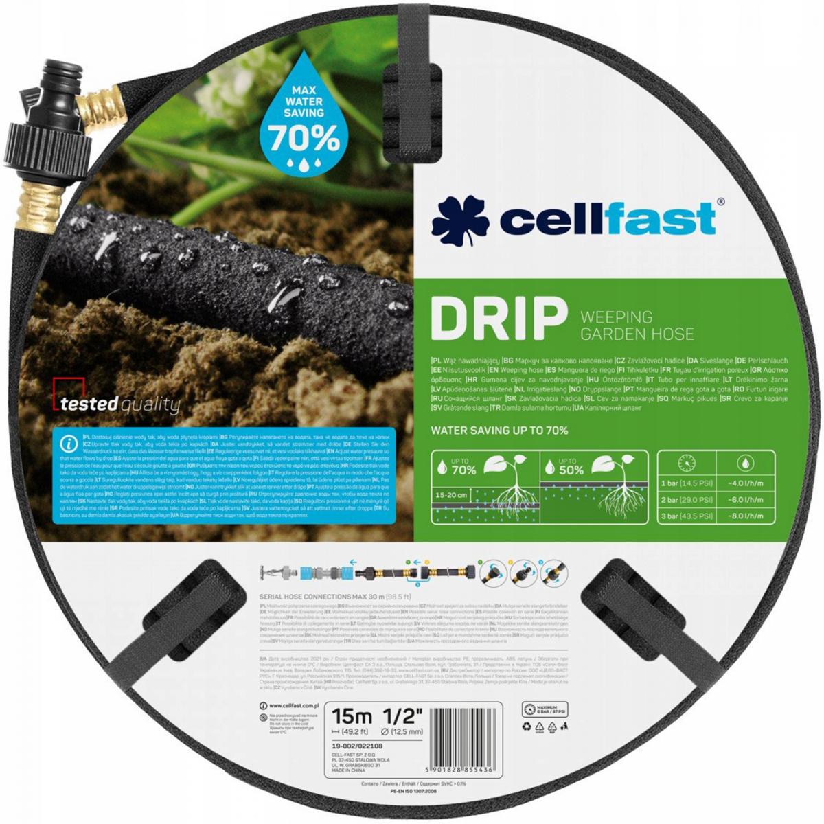 CELLFAST Wąż nawadniający DRIP 1/2, zwój o dł. 15 mb