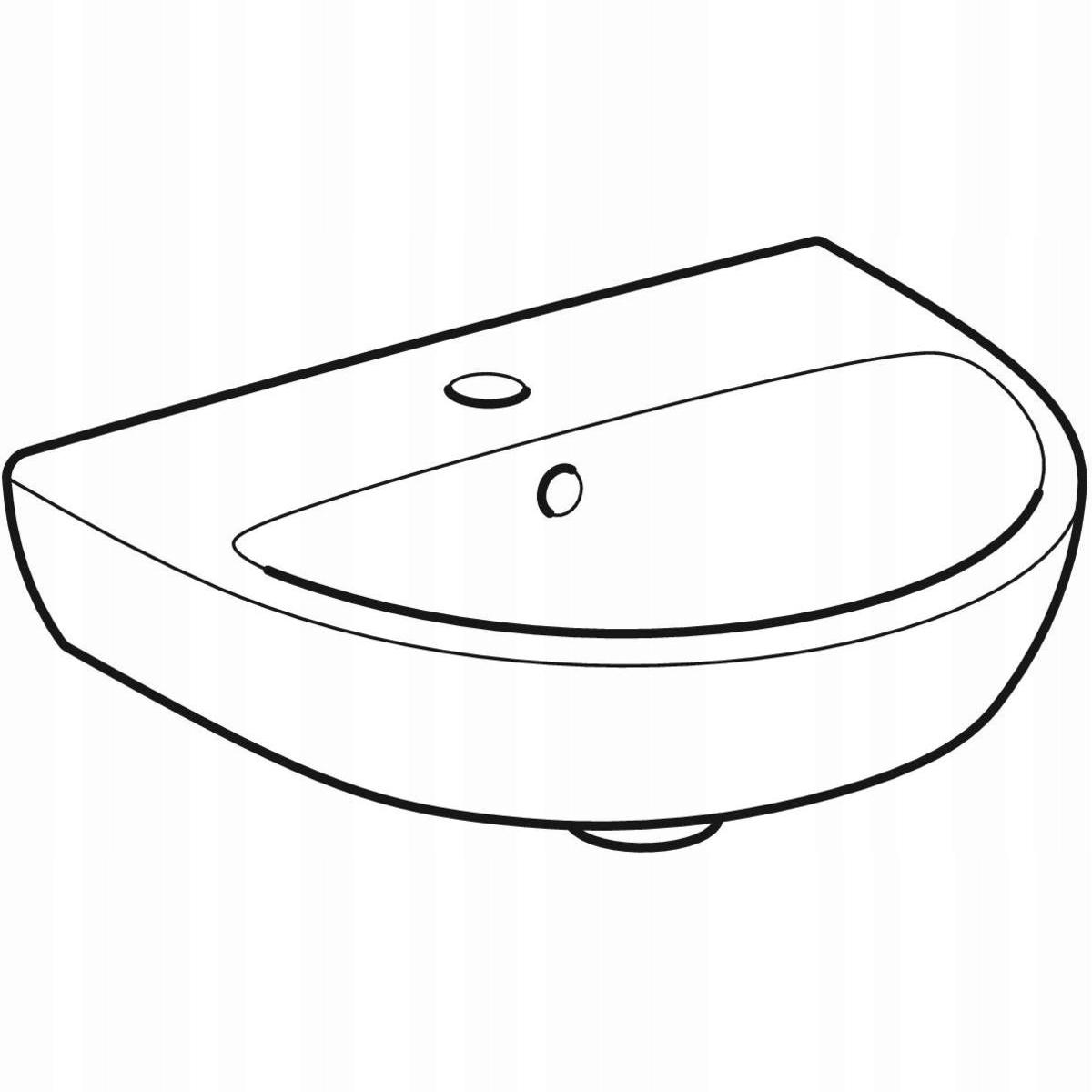 Umywalka kompaktowa Selnova B45 cm, H17 cm, T37 cm, z przelewem, z otworem