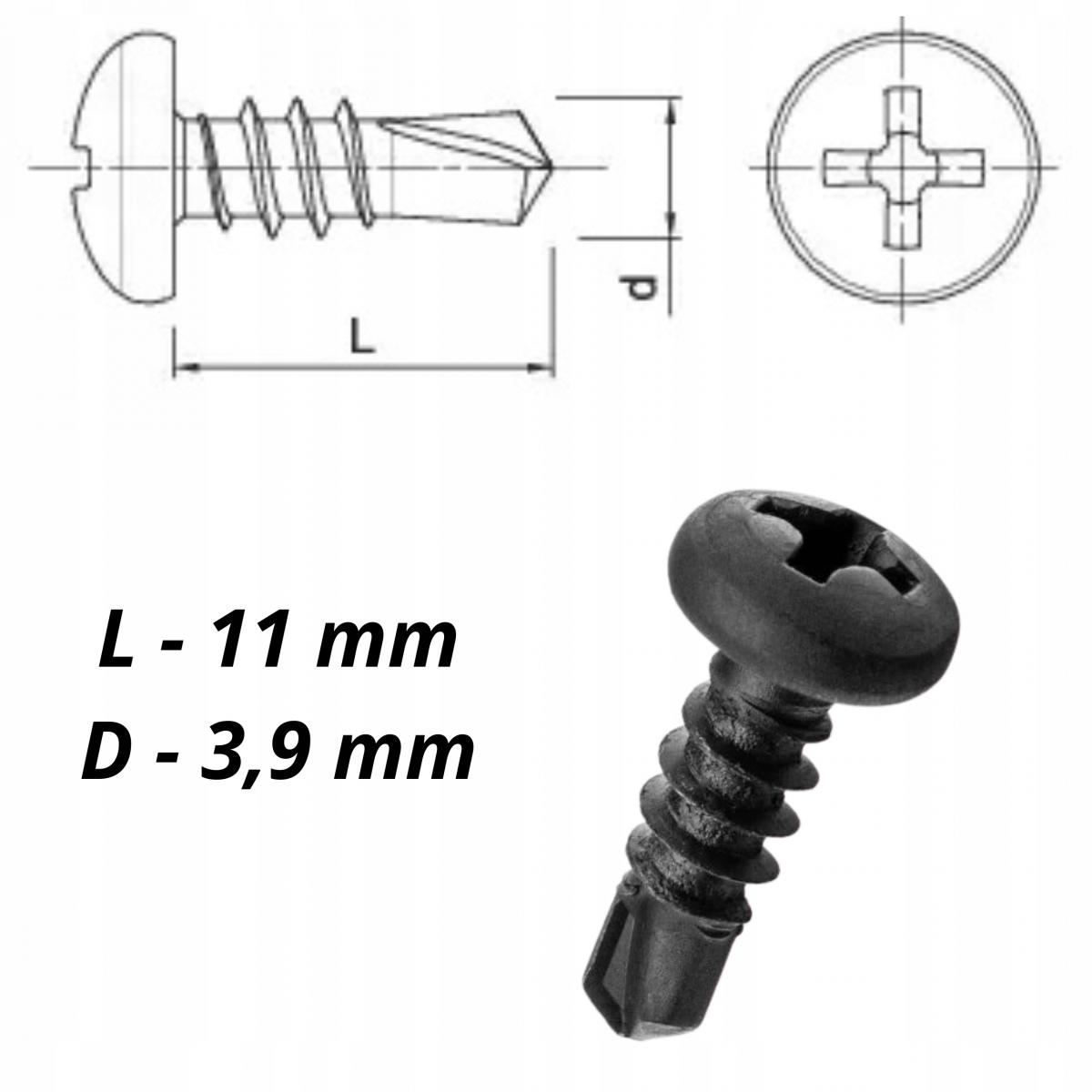 KOELNER Samowiercące wkręty fosfatowane do skręcania profili WS 3,9x11mm