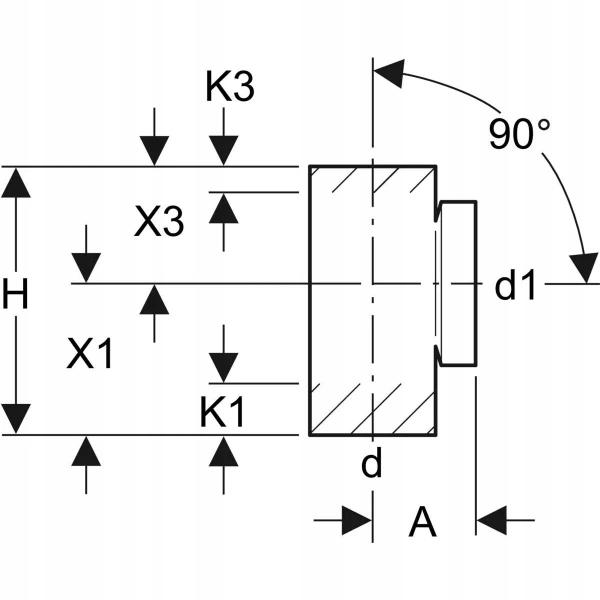 GEBERIT Czyszczak PE prosty 90st. d90