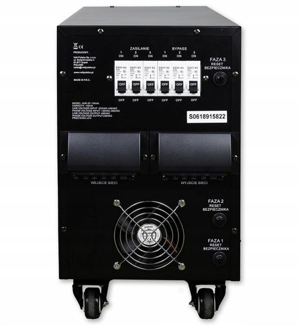 VOLT Stabilizator napięcia trójfazowy AVR PRO 15000VA 3% SERVO 3-F