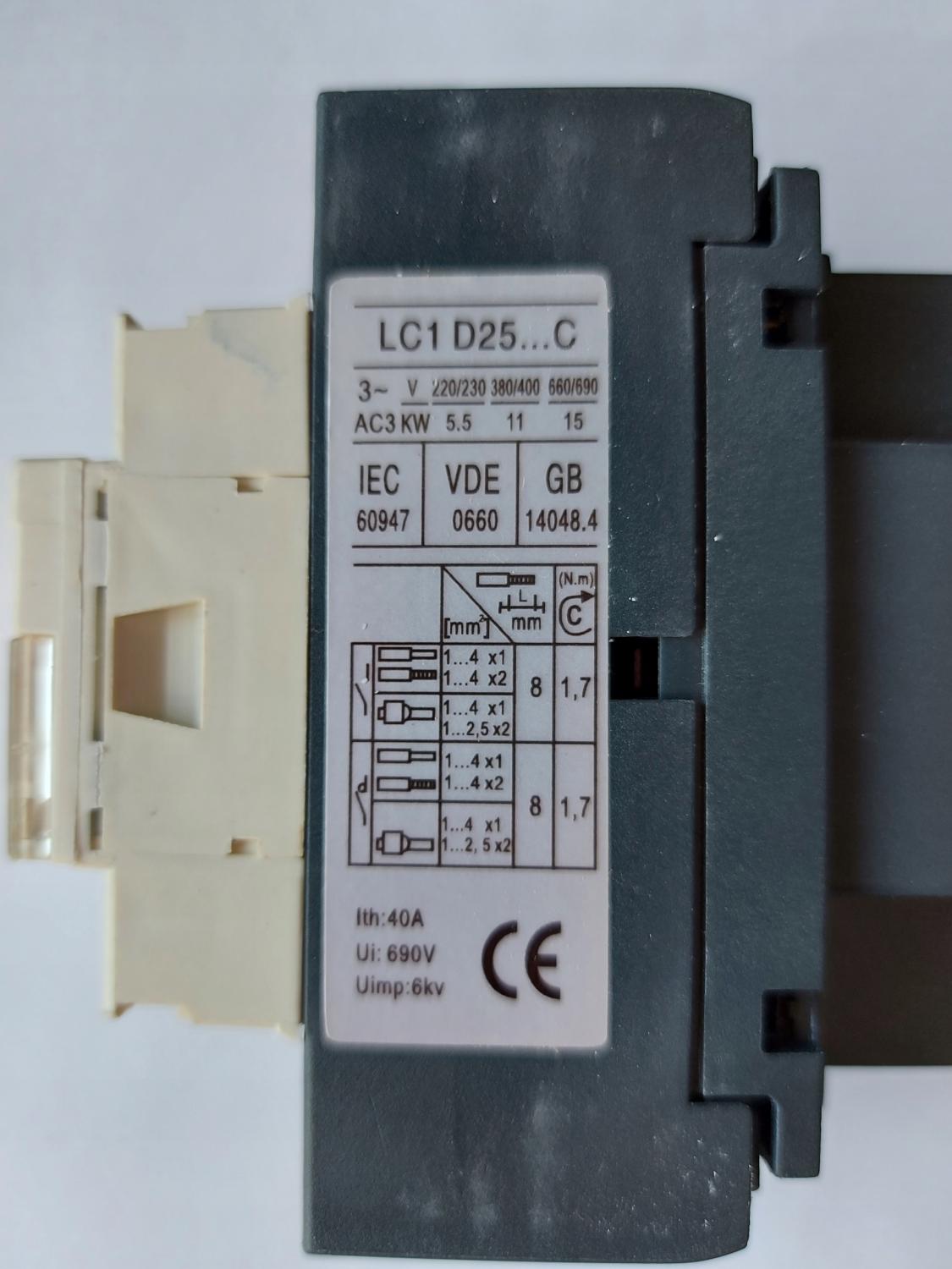 SCHNEIDER ELECTRIC Stycznik mocy TeSys D AC3 25A 3P 1NO 1NC cewka 24VAC
