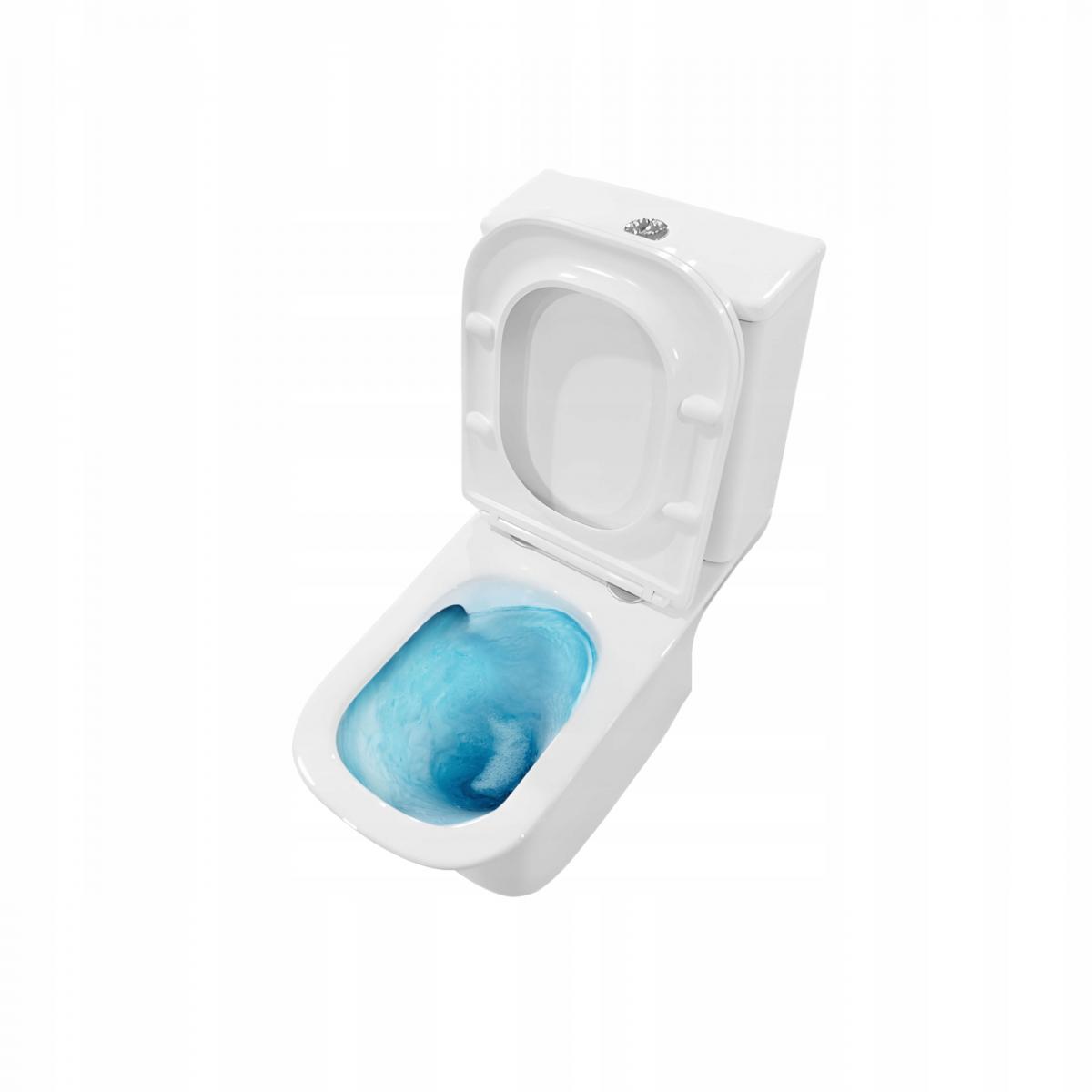 KOMPAKT WC, CLARITY KWADRATOWY, BIAŁY Z DESKĄ WOLNOOPAD.
