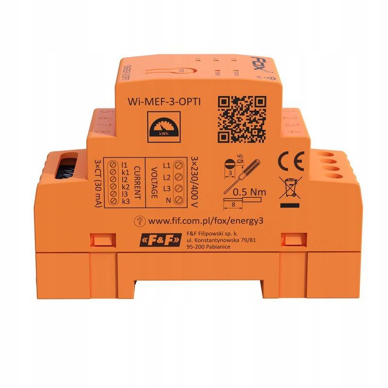 F&F Zestaw: monitor zużycia energii MEF-3-OPTI-40 FOX z lampką LK-BZ-3