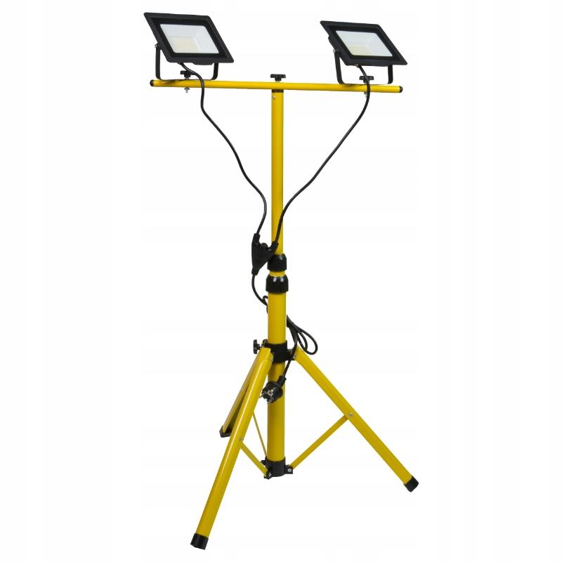 Naświetlacz LED na statywie, 2x50W, 7000lm, barwa 4000K, stopień ochrony IP