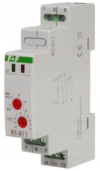 F&F Regulator temperatury w zakresie od -4 do +5 st.C, I=16A, 1moduł