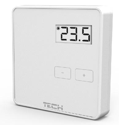 Regulator pokojowy dwustanowy przewodowy TECH ST-294 v1 biały