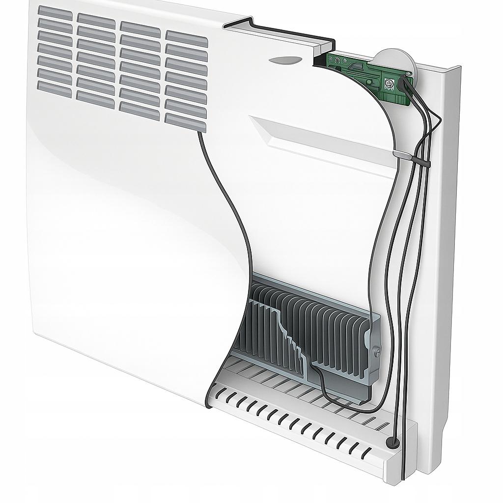 Grzejnik konwektorowy elektryczny F-120 2500W (model wiszący) wyposażony w