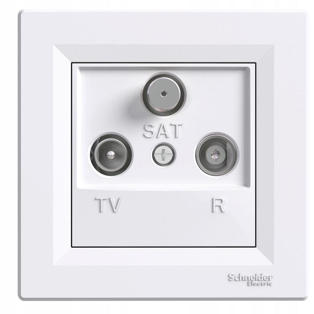 SCHNEIDER ELECTRIC Gniazdo RTV-SAT końcowe 1dB, białe ASFORA