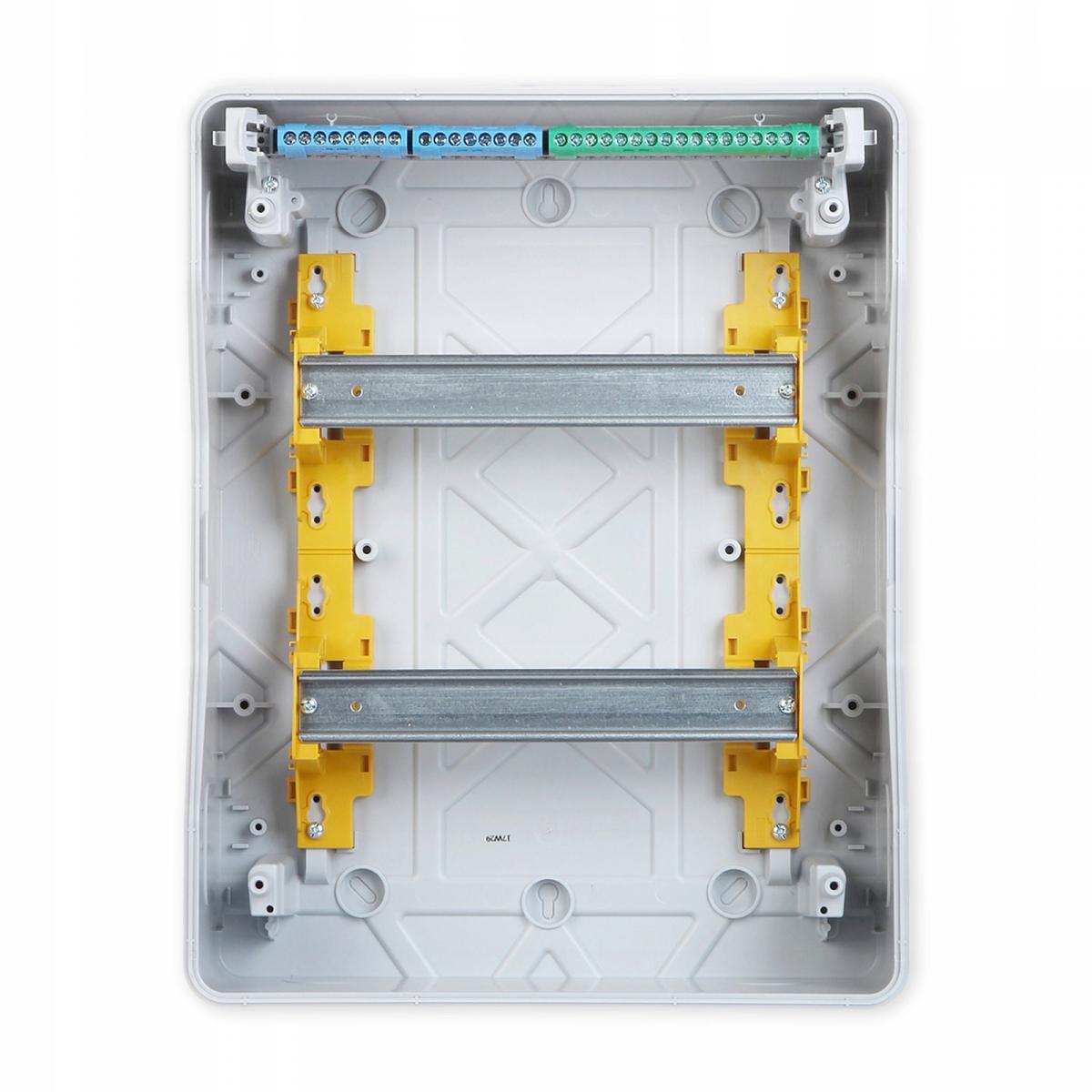 Rozdzielnica natynkowa RN65 IP65 z listwami 2x12 modułowa (24 modułowa)