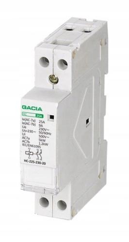 Stycznik modułowy styki 2NO I=25A napięcie cewki U=230V AC 1 moduł ONNLINE