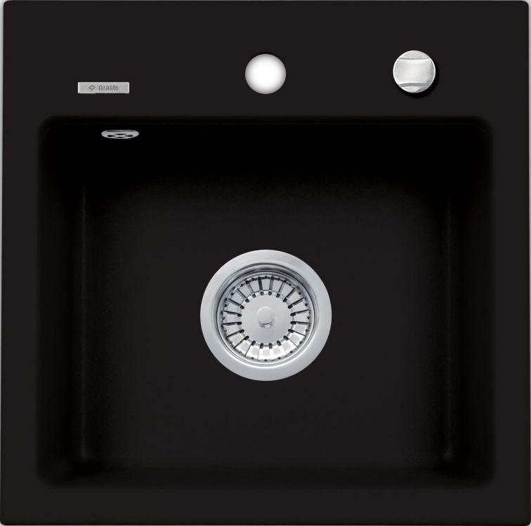 DEANTE Zlewozmywak granitowy 1-komorowy z ociekaczem Zorba, nero