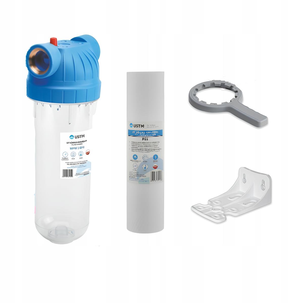 Korpus 10 z przyłączem 1/2 + płytka + klucz + wkręty + wkład