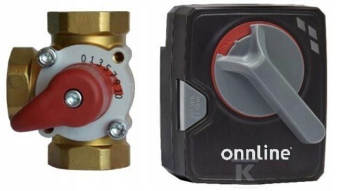 Zawór mieszający MIX M 3-25 kv 12 z siłownikiem SL 10-230 / 120s / ONNLINE