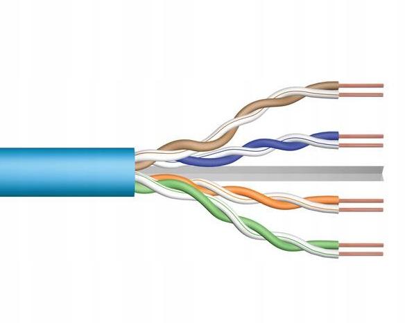 Kabel instalacyjny DIGITUS kat.6A, U/UTP, Dca, AWG 23/1, LSOH, 500m, niebie