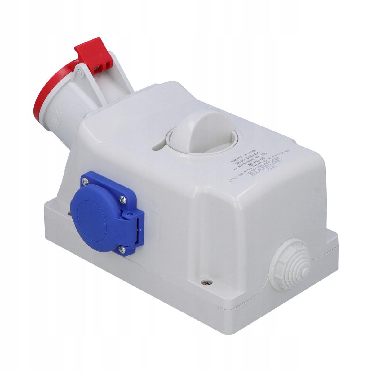 SCAME Gniazdo natynkowe OPTIMA-COMBI 3P+N+E 16A + 2x230V z wyłącznikiem 0-1