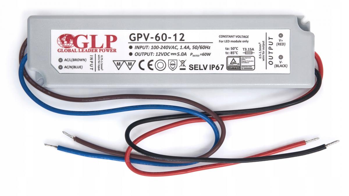 MPL POWER GLP zasilacz LED 12V 5A 60W