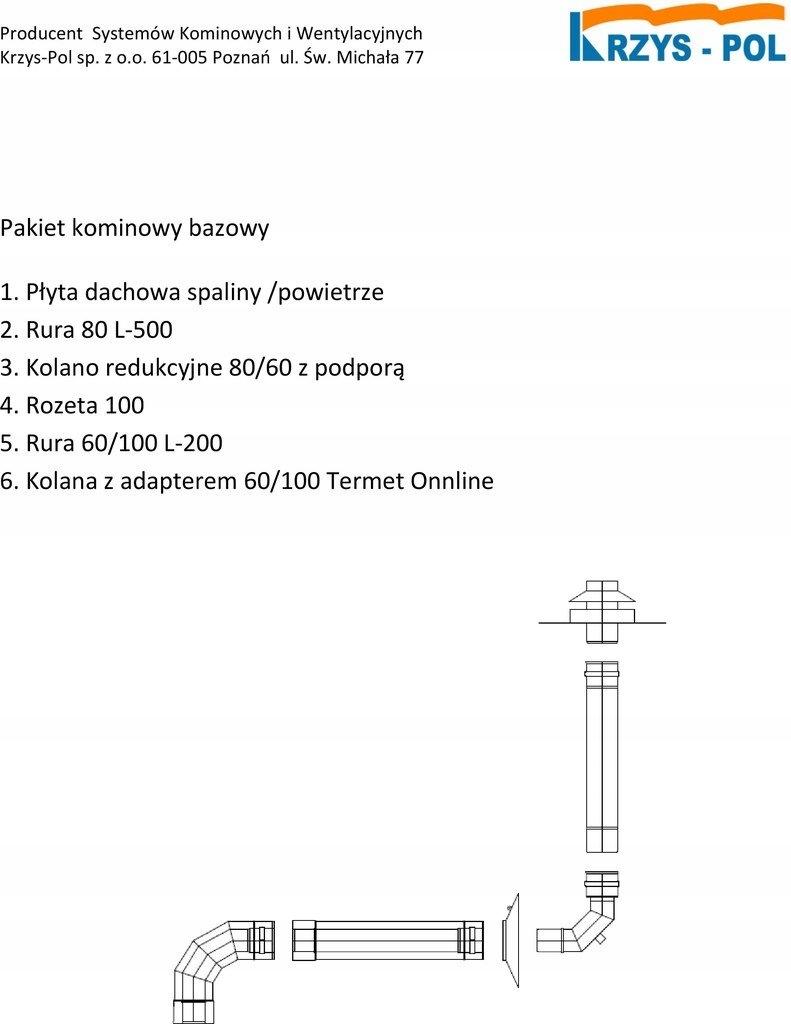 Zestaw kominowy przyłączeniowy redukcyjny ONNLINE bazowy do szachtu, konden